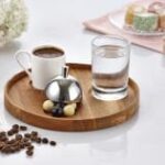 AHŞAP YUVARLAK TÜRK KAHVE SETİ 19X2