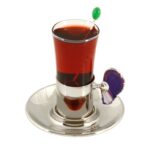 Gümüş Akik Taşlı Çay Sunumu