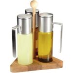Groovy Ahşap Standlı Üçlü Yağlık Stand