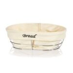 BEYAZ BEZLİ  OVAL EKMEK SEPETİ 26*17*6,5 CM