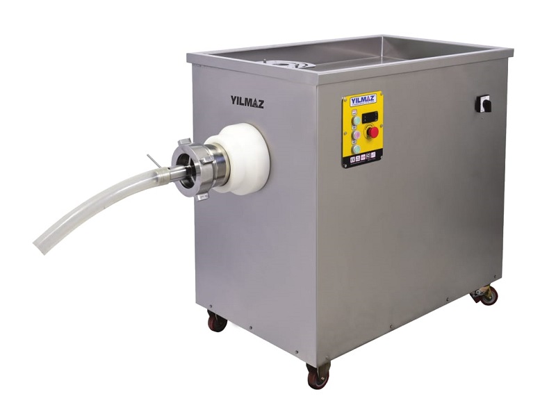e130-inox-130-mm-et-kiyma-makinasi-332-str.jpg Yılmaz E130-332 STR Soğutmalı Et Kıyma Makinesi – Ø 130 mm – Sinir Ayırmalı – INOX Gövde – - Görsel 1