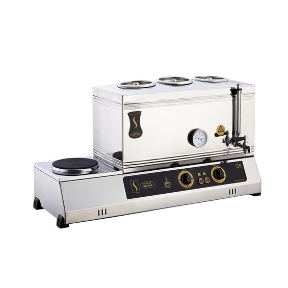isikgaz-2082-elektrikli-pleytli-cay-kazani-40lt.jpg Işıkgaz Silver 2082 Elektrikli Pleytli Çay Kazanı, 3 Demlikli, 40 lt - Görsel 1