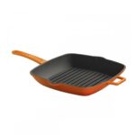 Lava Döküm Dörtgen Tava – 26×32 cm,Turuncu