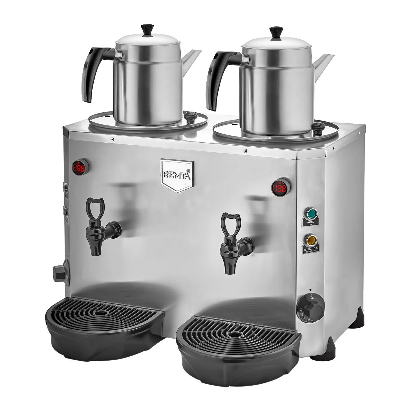 remta-de15-mini-jumbo-2-demlikli-cay-makinasi.jpg Remta DE15 Mini Jumbo 2 Demlikli Çay Makinası, 9+9 Litre - Görsel 1