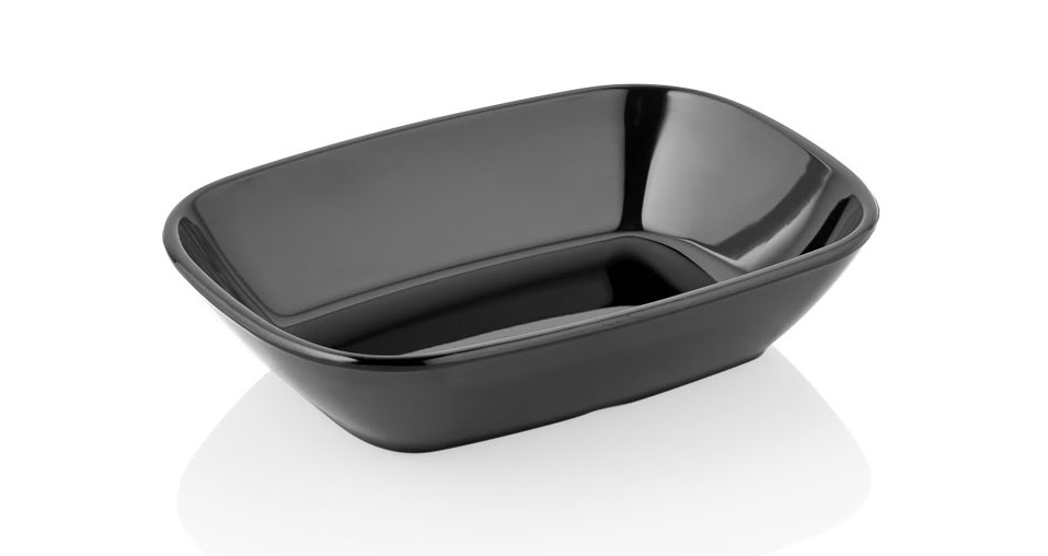 siyah-kare-kayik-tabak.jpg Formel 12 cm Kare Kayık Melamin Tabak – Siyah - Görsel 1