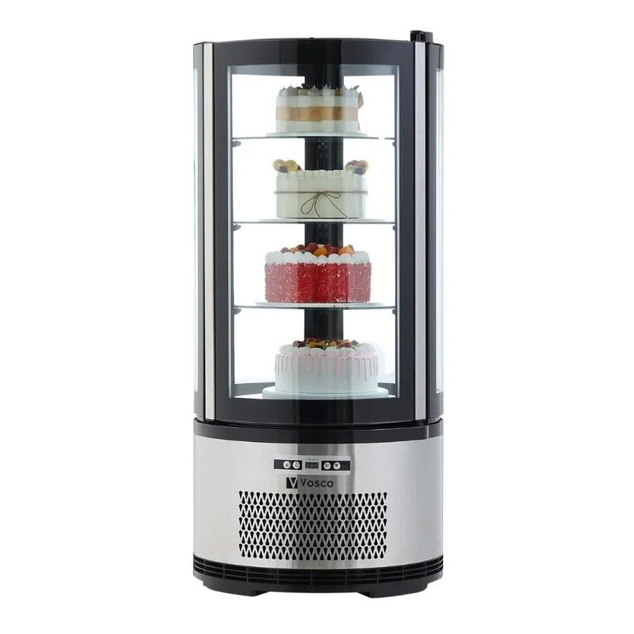 vosco-ft-100r-dikey-yuvarlak-pasta-teshir-dolabi.jpg Vosco VFT-100R Dikey Yuvarlak Pasta Teşhir Dolabı, 100 Litre - Görsel 1