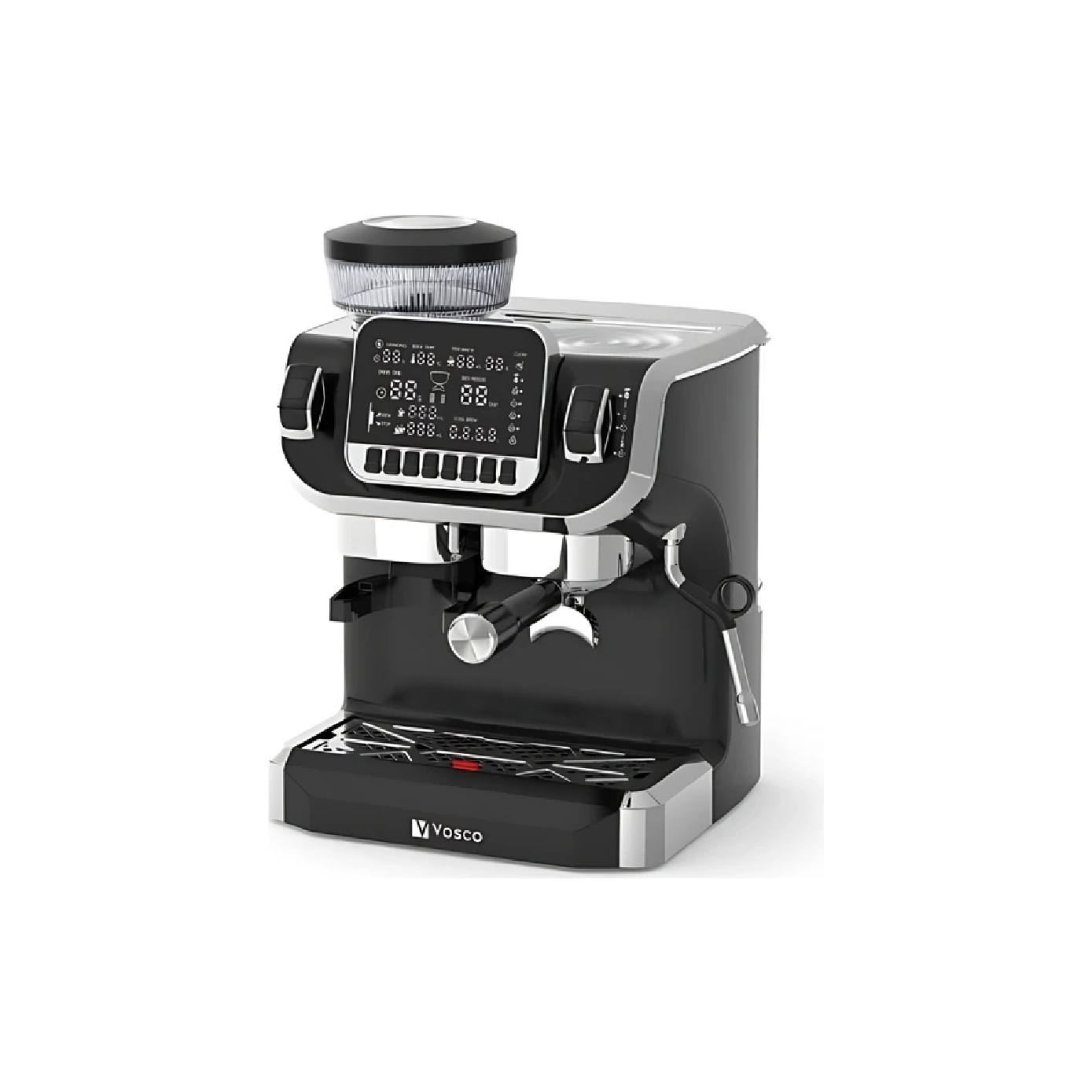 vst-520-ecs-kahve-makinesi-01.jpg Vosco VST-520ECS Pro Kahve Makinesi ve Kahve Değirmeni – Siyah - Görsel 1