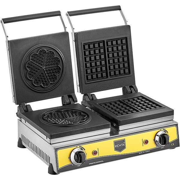 w20.jpg Remta W21 Çiftli Kare+Çiçek Model (21 cm Çap) Waffle Makinesi Elektrikli - Görsel 1
